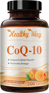 Coenzima Q10 200mg Suplemento Antioxidante y Energía, 200 cápsulas
