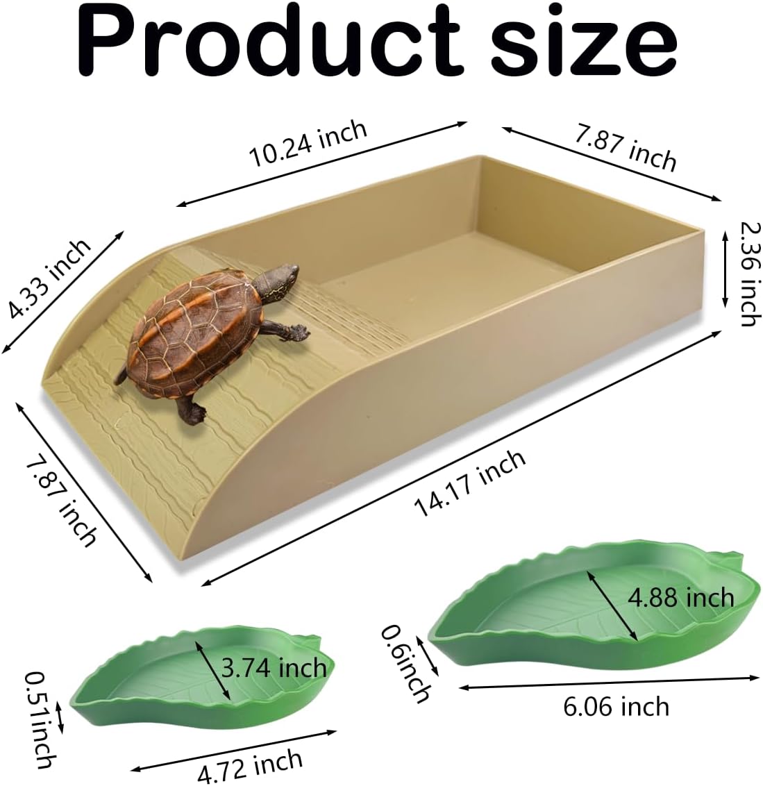 3 PCS Comedero para Tortugas y Plato de Agua, Reptiles