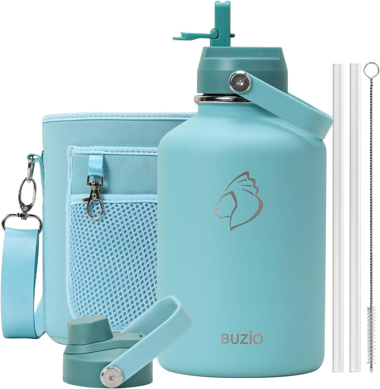 Botella de agua aislada BUZIO 64 oz, acero inoxidable, 48h frío