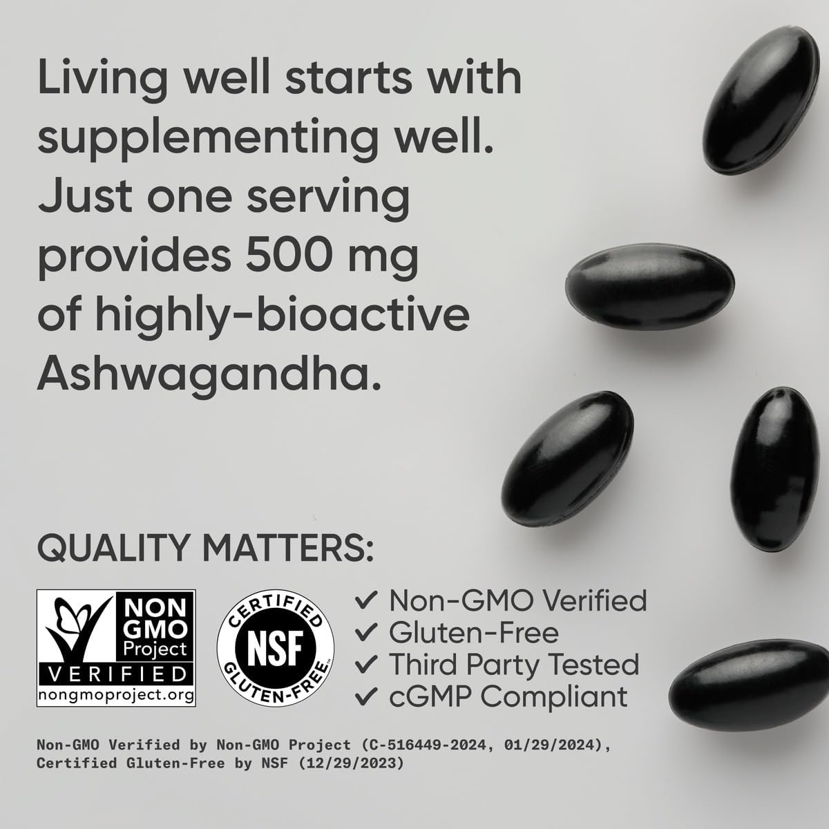 Softgels de Ashwagandha Sports Research - Relajación y Sueño 60u