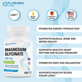 Magnesio Glicinato 500mg Veggie Caps, Alta Absorción, 240 cápsulas