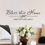 Adhesivo Pared Bendice Este Hogar - Decoración Cristiana 23x7In