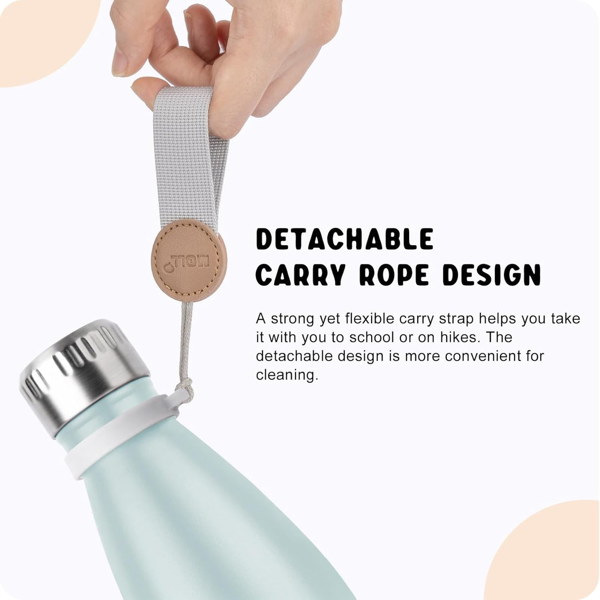 Botella de Agua 12 oz - Acero Inoxidable Aislada - Antifugas