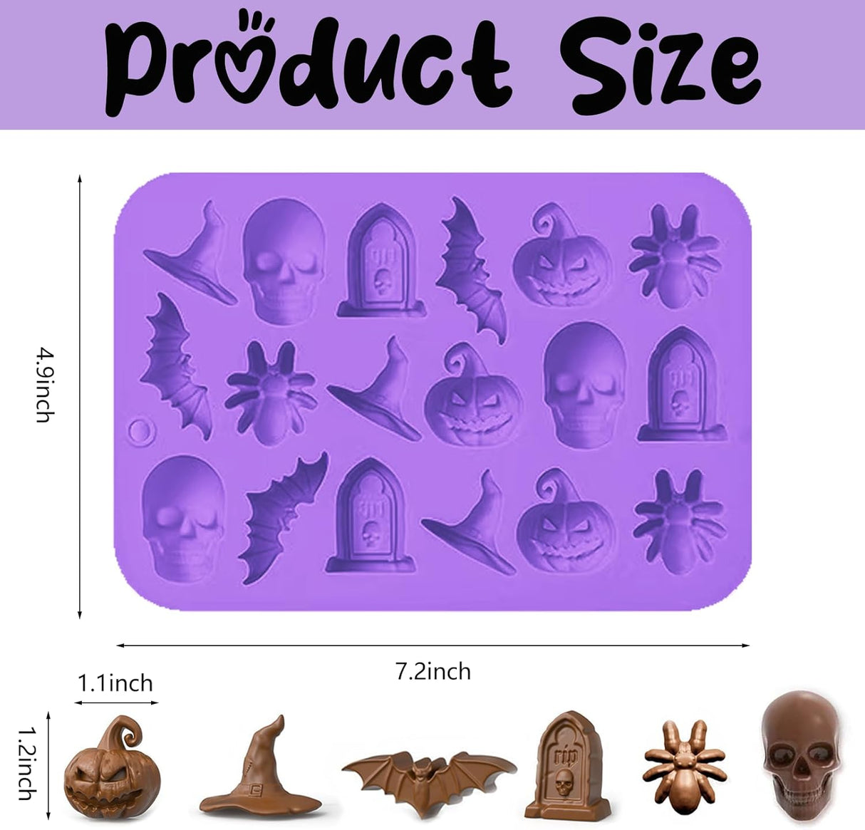 Moldes de Silicona Halloween 4 Pack para Galletas y Dulces