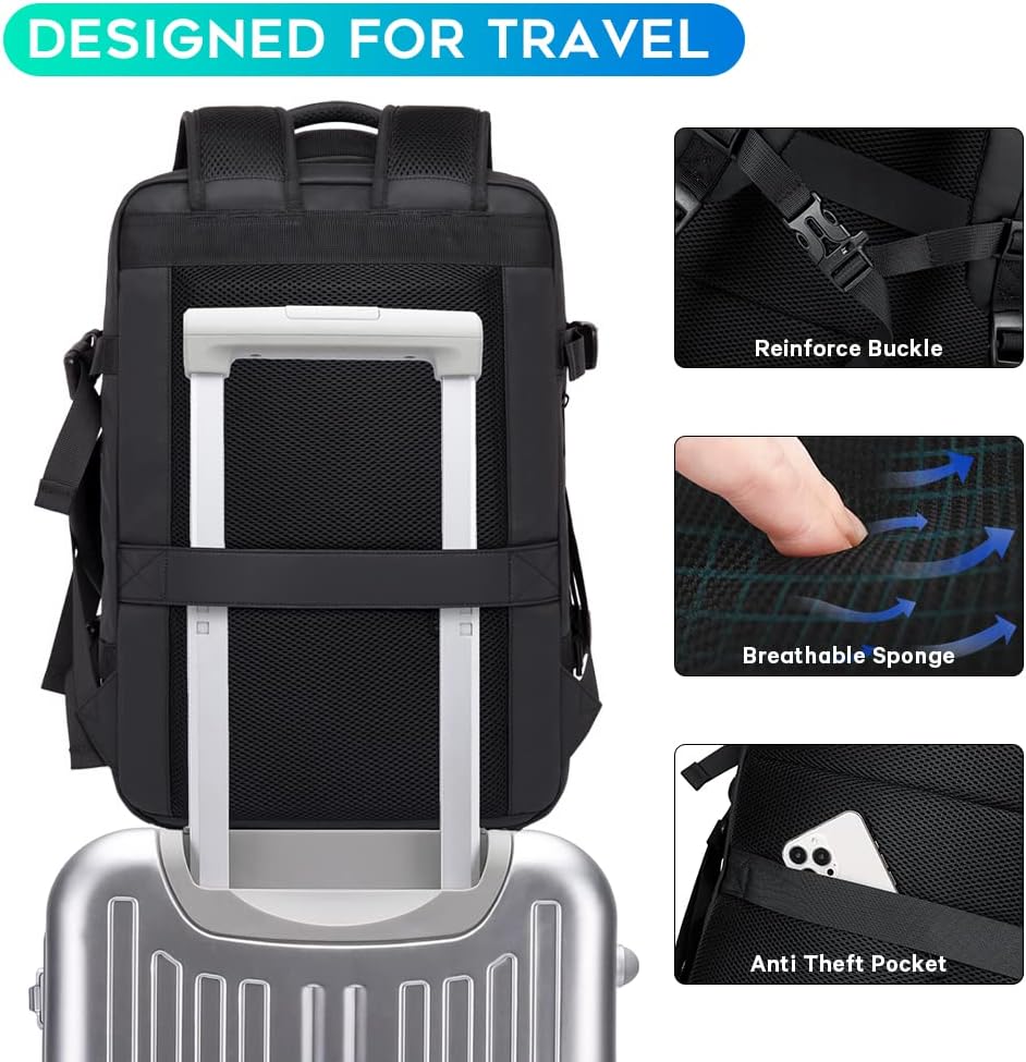 Mochila BANGE para Viajes, Aprobada para Vuelo, 17 Laptop
