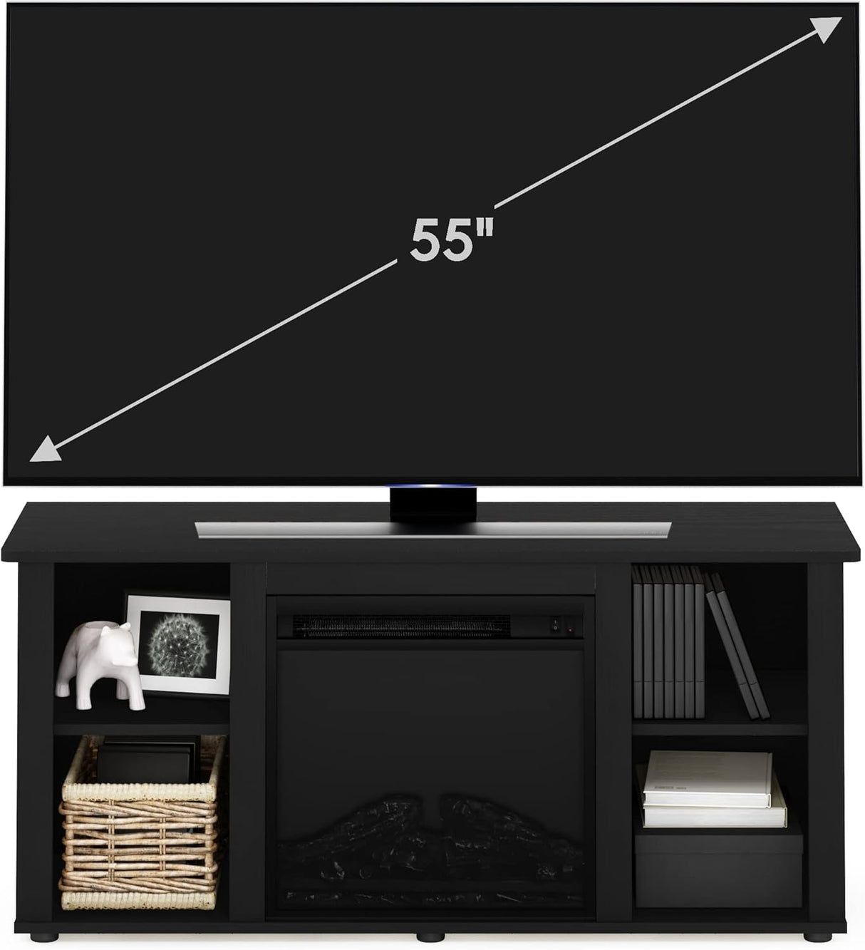 Soporte TV 55" con chimenea ajustable - Modelo Jensen