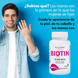 Suplemento de Biotina 10,000 MCG - 60 Cápsulas para Cabello