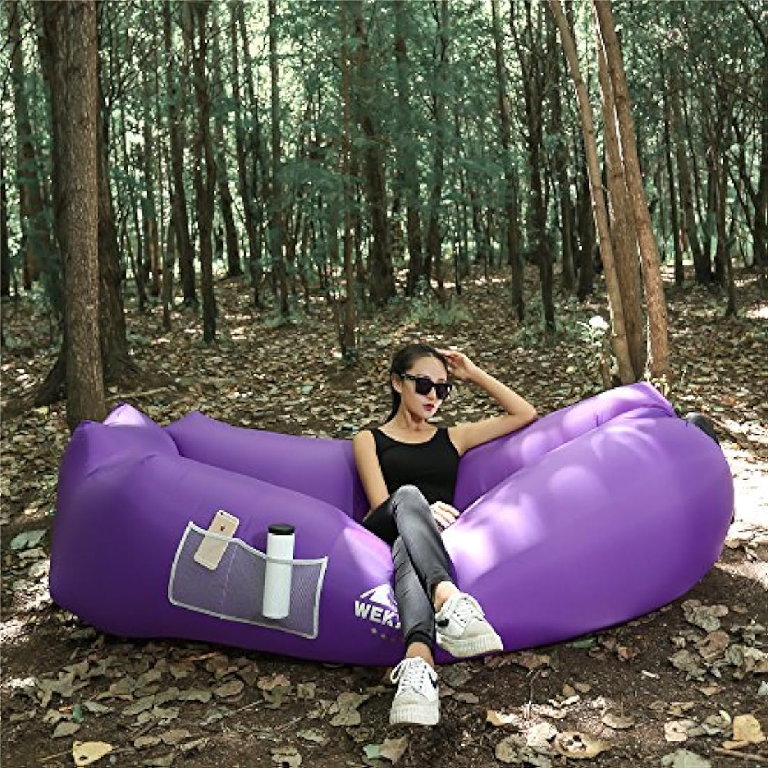 WEKAPO Tumbona inflable de aire sofá hamaca, portátil