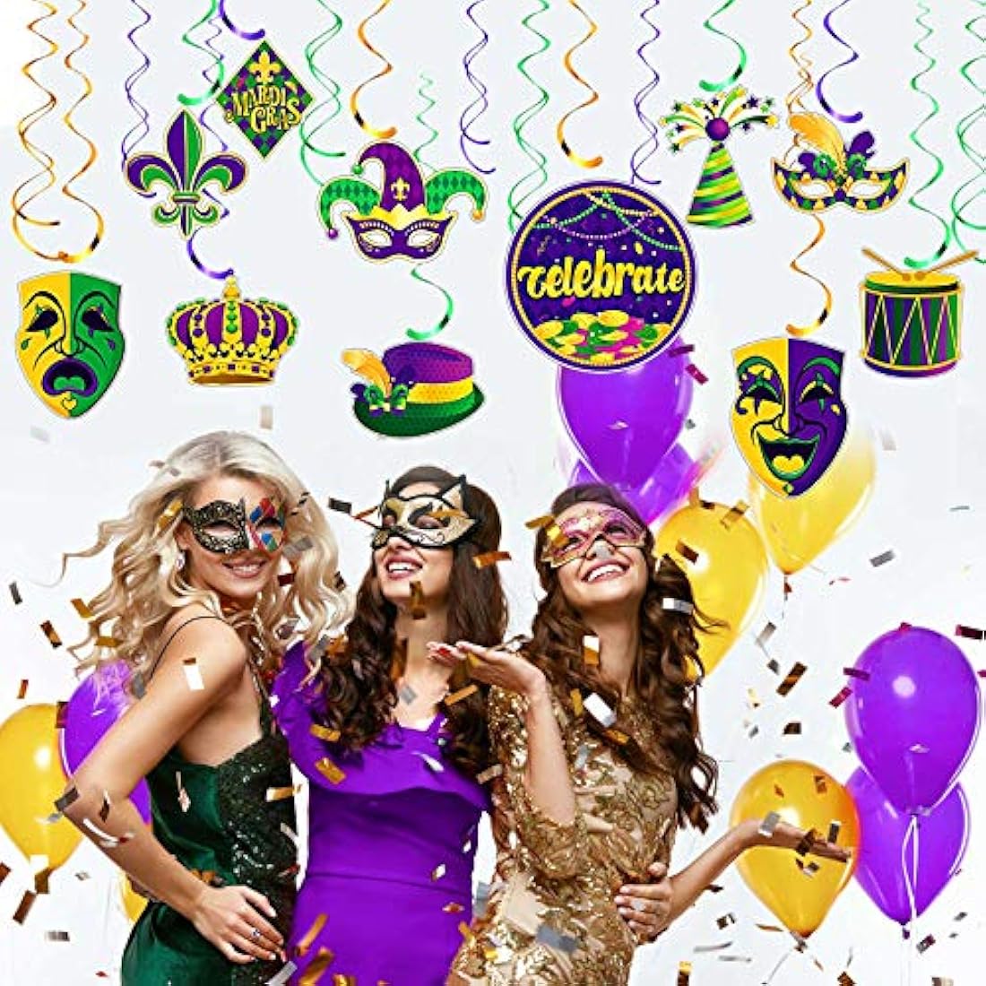 Kit de Decoración para fiesta de Mardi Gras. Marca Pyle