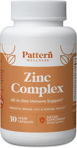Complejo de Zinc Pattern Wellness con Vitamina C y Probióticos - 30 Cápsulas