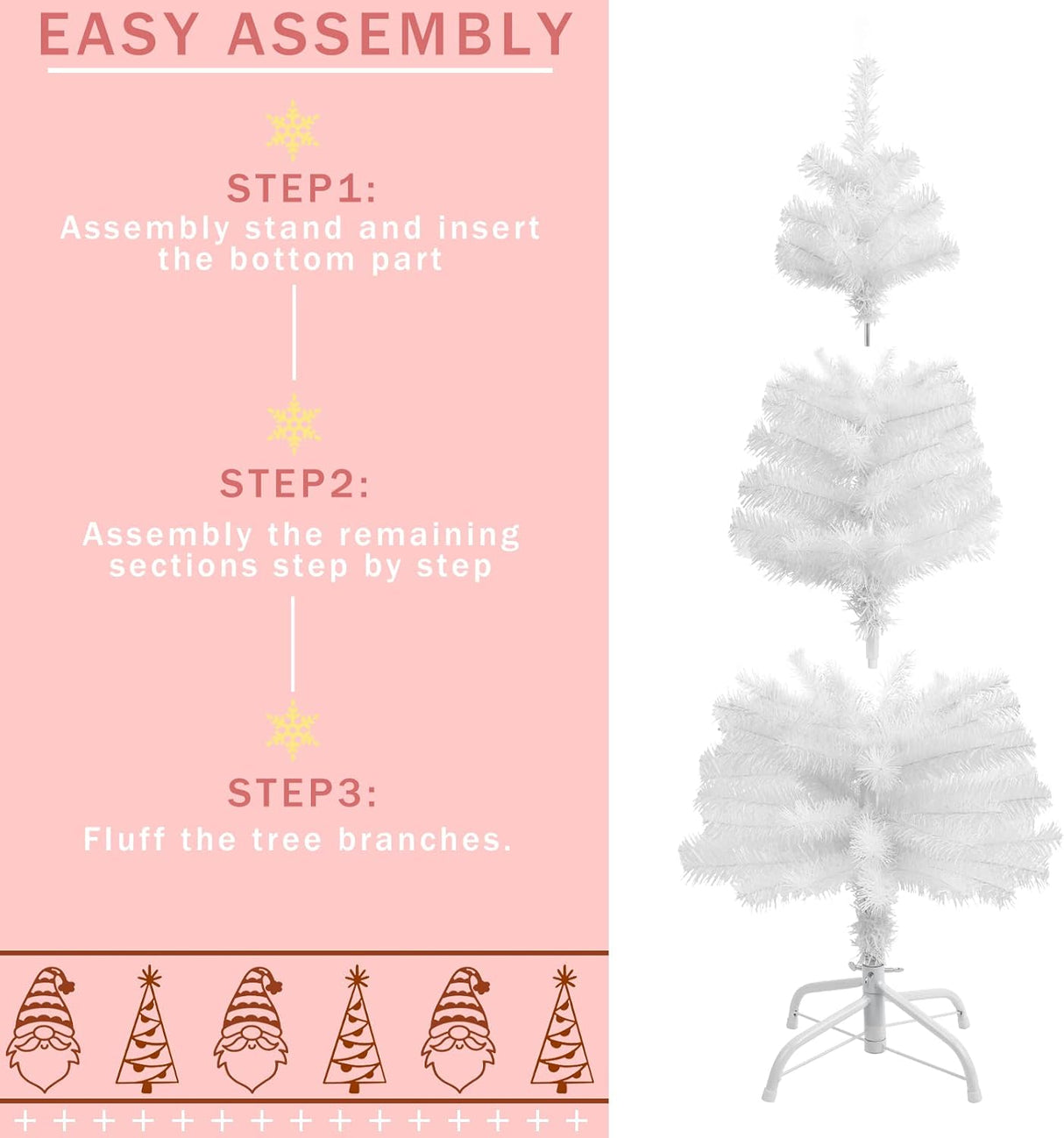 Árbol de Navidad artificial de mesa, 130 puntas, modelo 3Ft