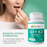 EZ Melts Vitamina D3 K2 Disoluble 5000UI Soporte Óseo 3 Meses