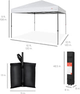 Tienda de Carpa Instantánea 10x10ft 1 Persona - Blanca