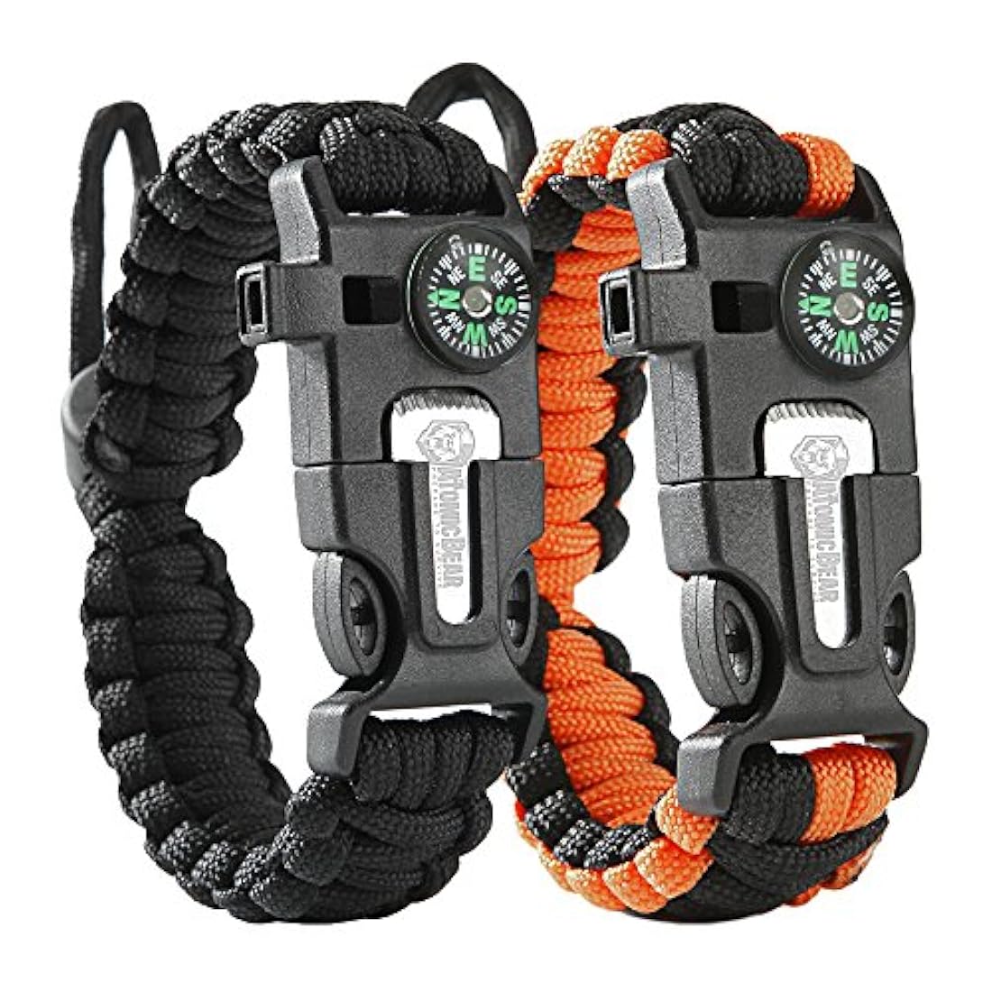 Pulsera de supervivencia (paquete de 2) brújula, encendedor