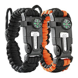 Pulsera de supervivencia (paquete de 2) brújula, encendedor