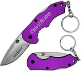 Cuchillo de bolsillo regalos para hombres grabado, Morado
