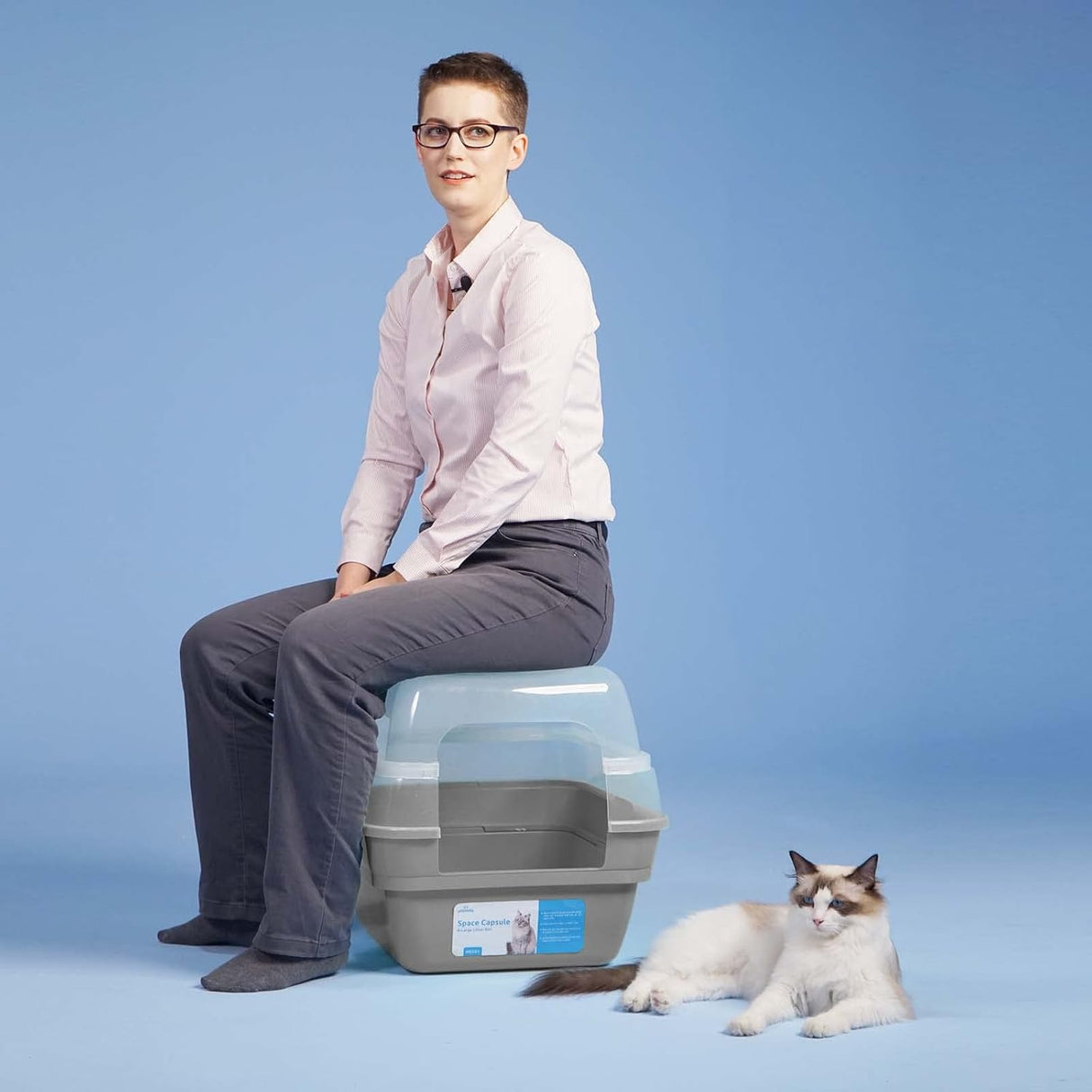 Caja de arena para gatos grande plegable Petfamily