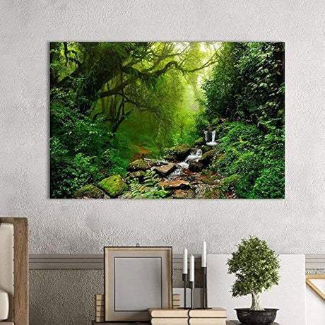 Lienzo decorativo para pared con diseño de bosque.