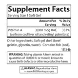 Suplementos Vitamina A 10000 UI (3000 mcg RAE) 250 cápsulas