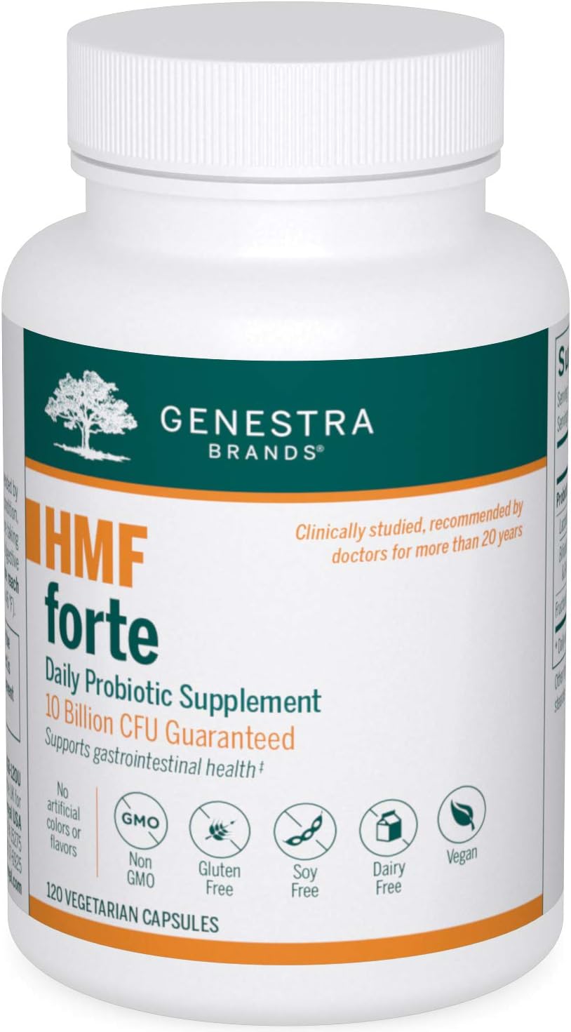 Suplemento probiótico HMF Forte de Genestra - 4 cepas, 120 cápsulas