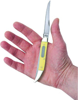Cuchillo de bolsillo de pesca amarillo