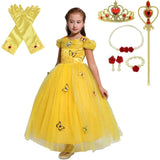 Disfraz de princesa para niñas accesorios talla 5-6 amarillo