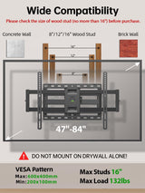 Soporte de Pared USX para TV 47-84 Articulado y Tiltable
