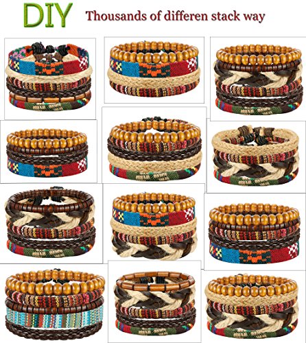 Pulseras de cuero tribales étnicas