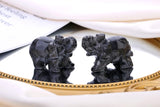 QINJIEJIE Decoración de elefante de cristales, labradorita
