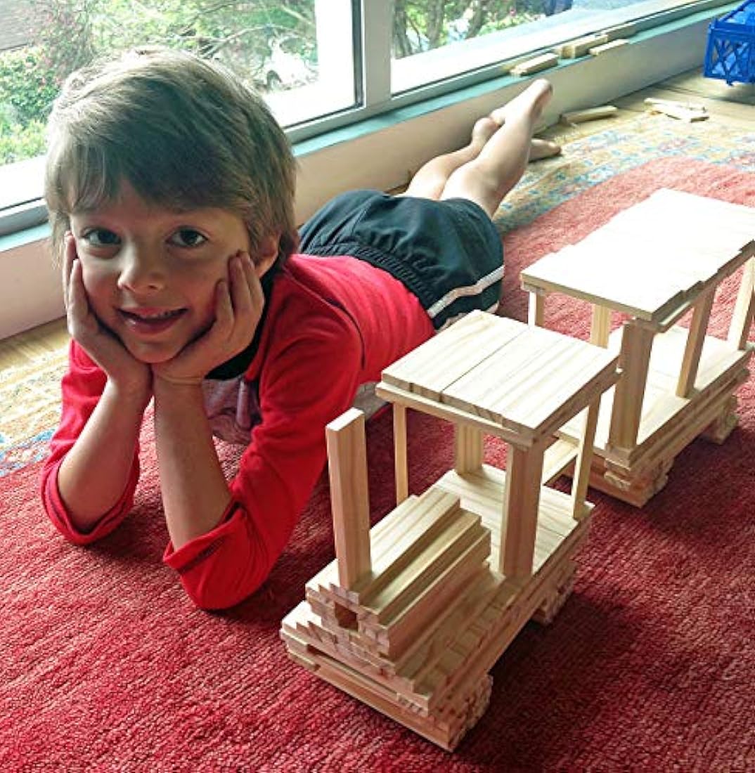 Juguetes STEM para niños 100 piezas de tablones de madera