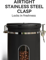 Veken Canister de Café con Ventana, Apto para Alimentos, 22OZ