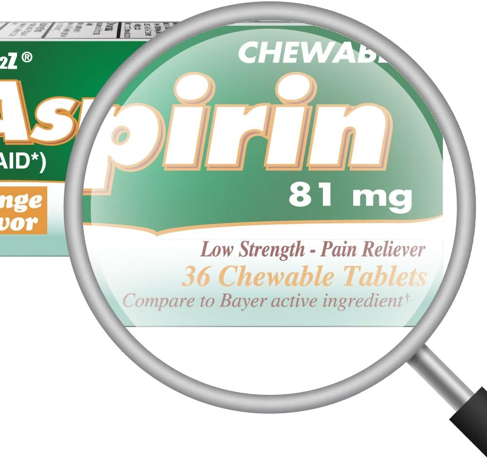 Aspirina 81mg NSAID Bayer 24x36 Tabletas Masticables