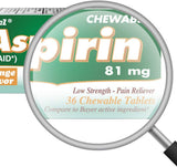 Aspirina 81mg NSAID Bayer 24x36 Tabletas Masticables