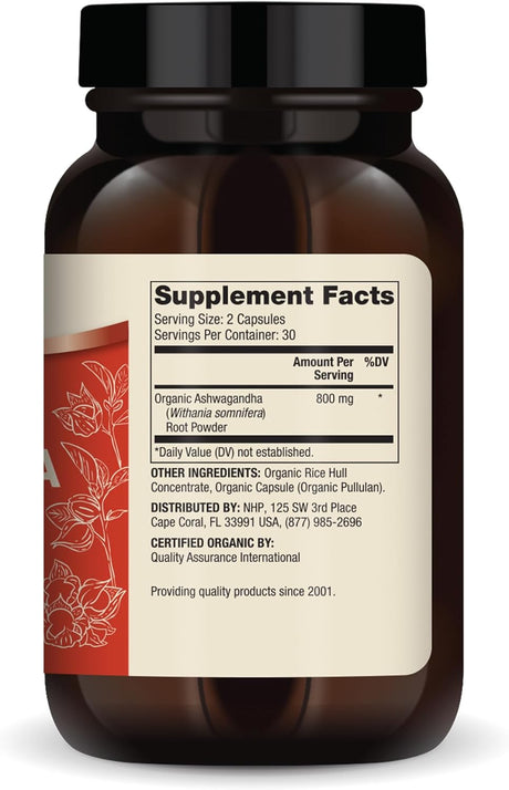 Suplemento de Ashwagandha, Dr. Mercola, Orgánico, 30 Serv.