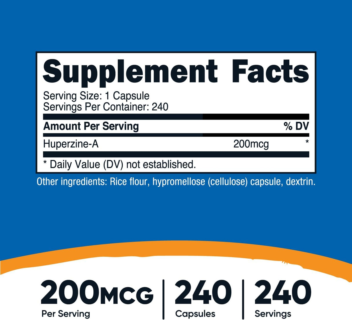 Cápsulas Huperzine A 200mcg, No-OGM, Apto Vegetarianos