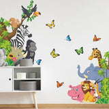 Vinilo Decorativo Animales de Selva Supzone, Elefante y León