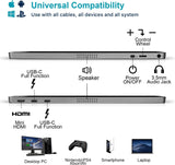 Monitor portátil KYY 15.6 1080P FHD USB-C HDMI HDR IPS