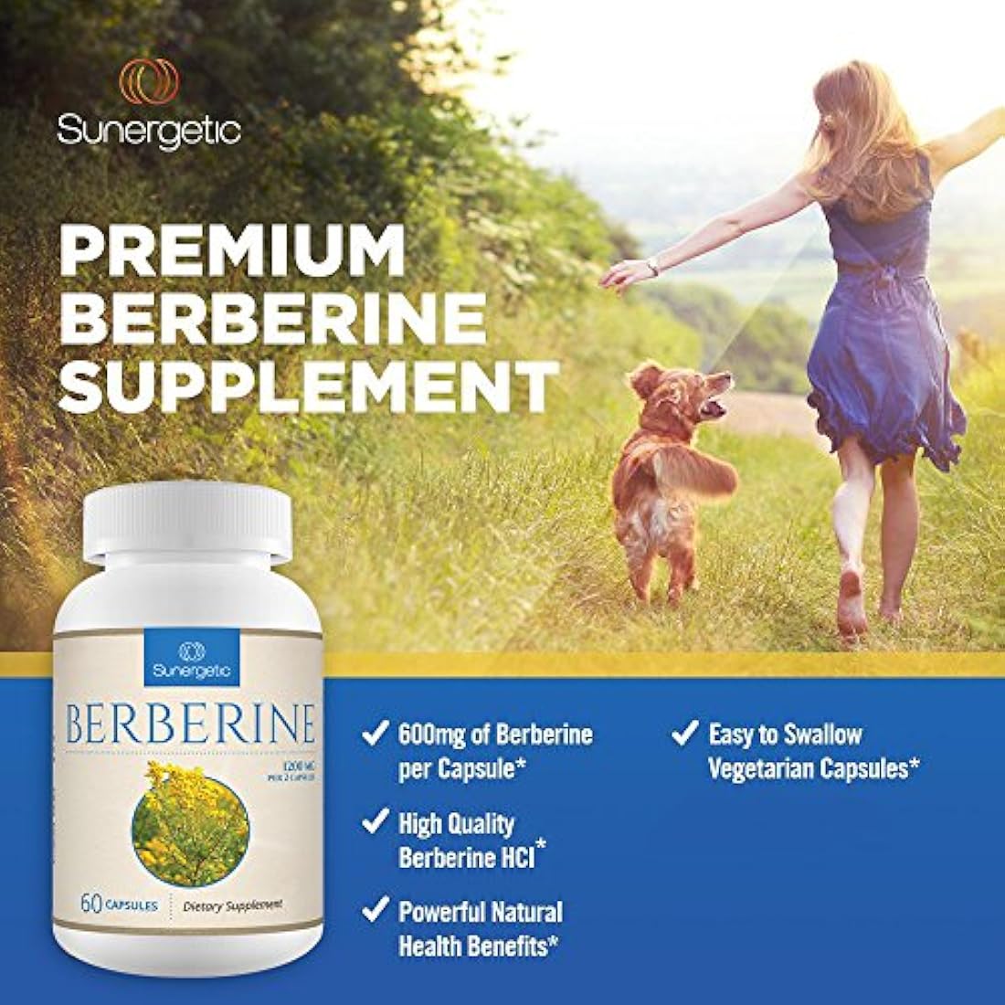Suplemento superior de berberina 1,200 mg de berberina