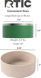 Cuenco 3-en-1 para Perros RTIC, Acero Inoxidable, Grande