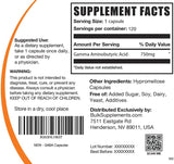 Suplemento BulkSupplements Cápsulas GABA de 750 mg  120 und