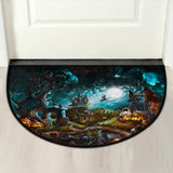 Felpudo Semicircular Halloween, Absorbente y Lavable, Modelo 2023