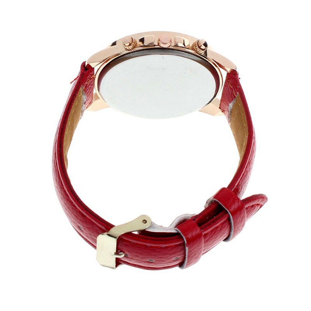 Reloj de pulsera de cuero PU de 10 números romanos