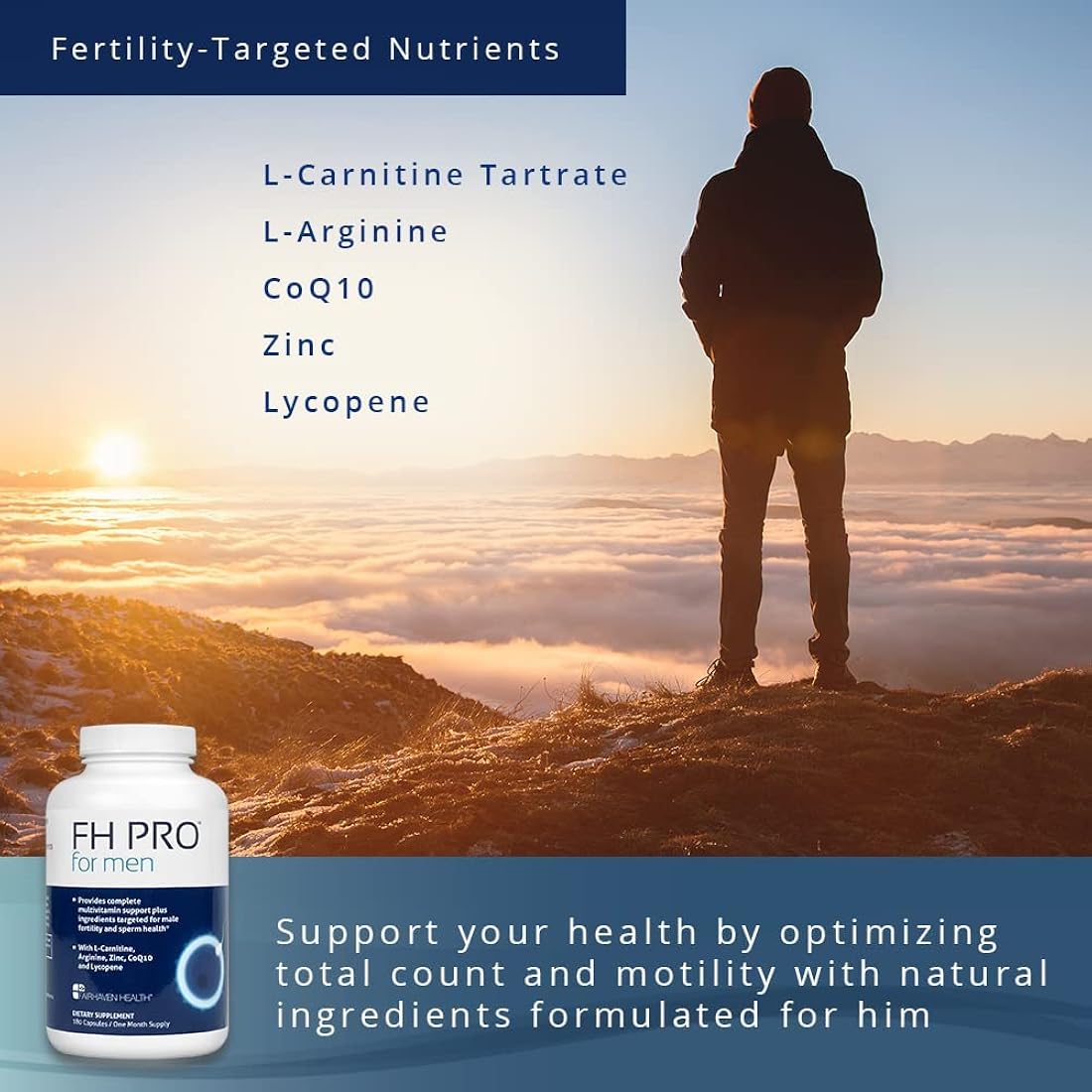 Suplemento de fertilidad premium para hombres  180 cápsulas