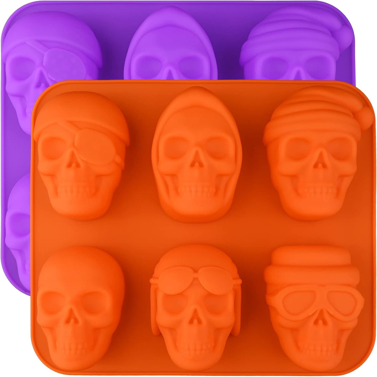 Moldes de silicona HUAKENER para pasteles de calavera grandes