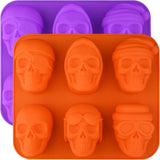 Moldes de silicona HUAKENER para pasteles de calavera grandes