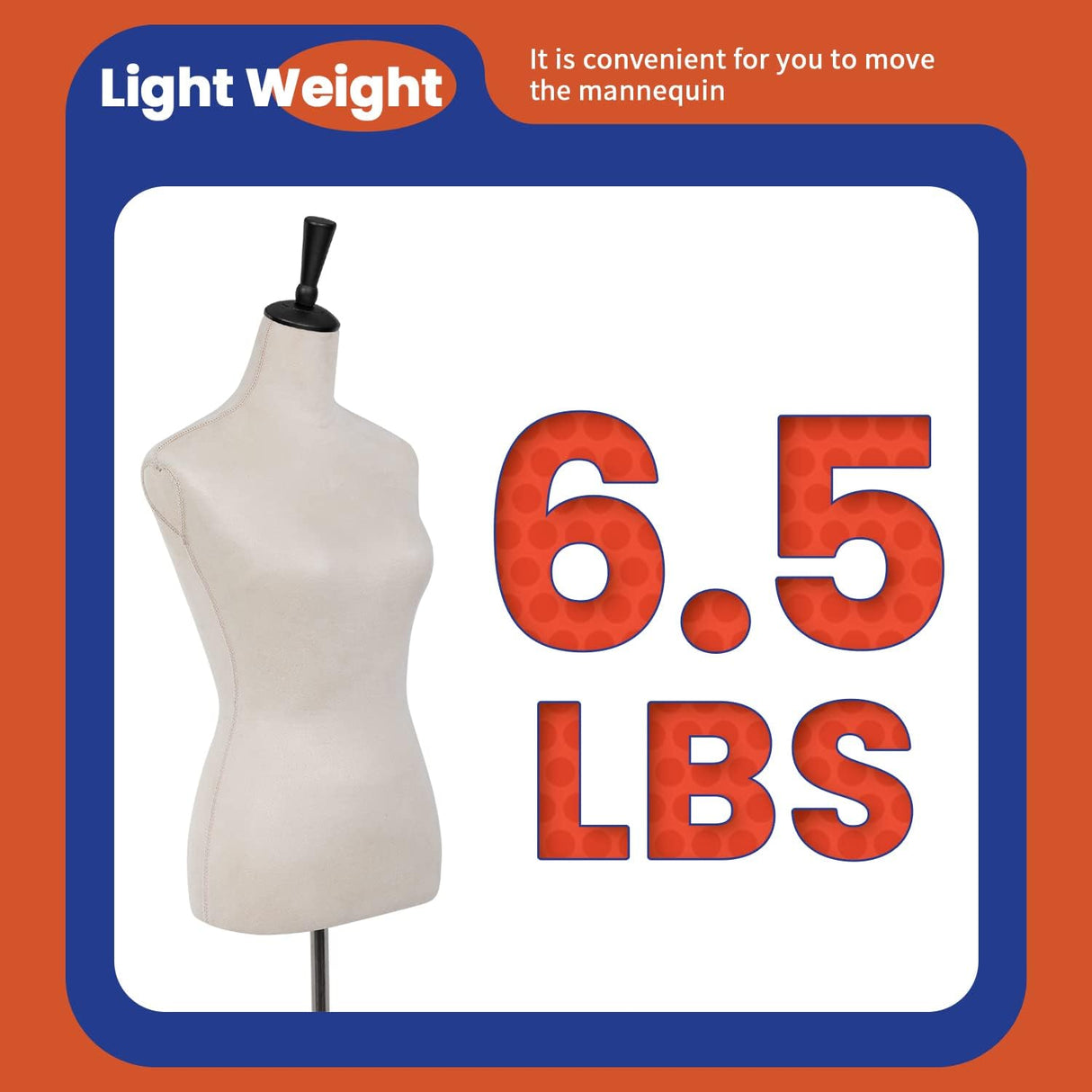 Maniquí femenino ajustable 53-67 con base de madera