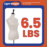 Maniquí femenino ajustable 53-67 con base de madera