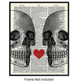 Decoración de pared de Corazón y calaveras 8x10 Sentimental