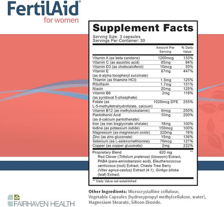 Suplemento FertilAid para mujeres y Ovaboost  mio-inositol