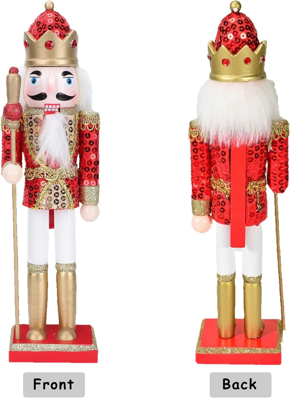 Figuras de Nutcracker de Madera, Decoración Navideña, 12 Pulgadas